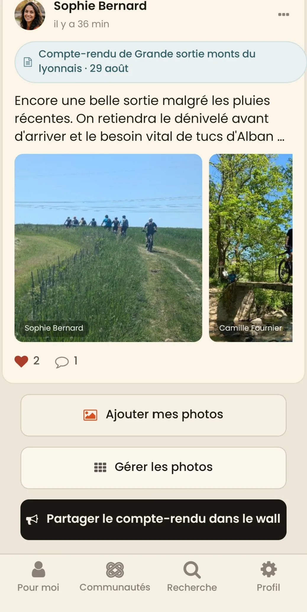 Écran Compte-rendu d'Okordo