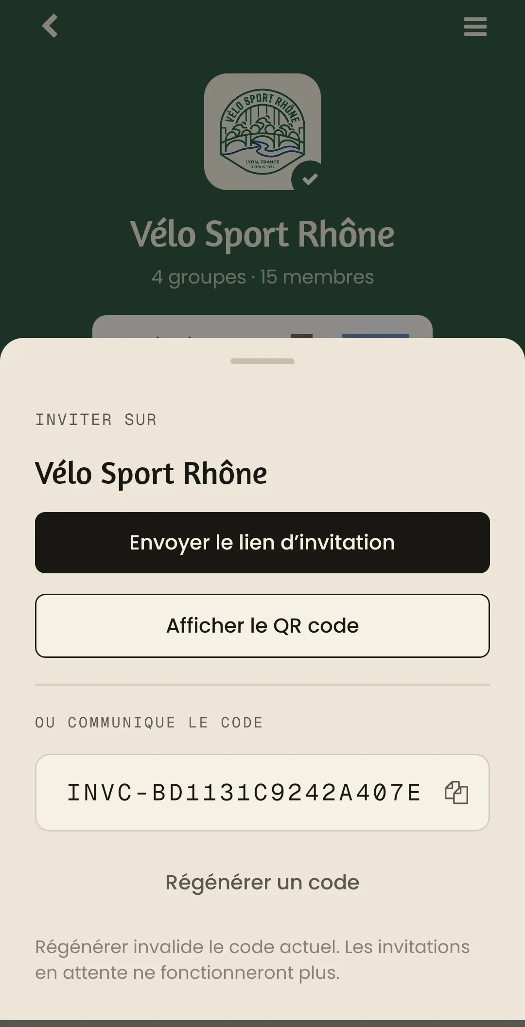 Écran Gestion des membres d'Okordo